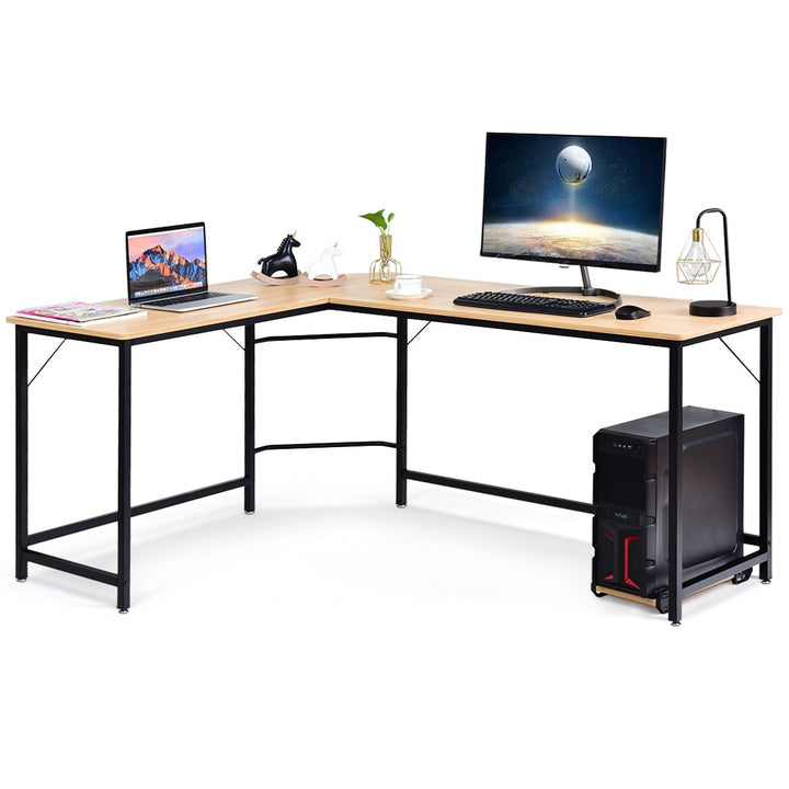 L-Shaped Computer Desk Corner Workstation Study Gaming Table Home Office Image 1