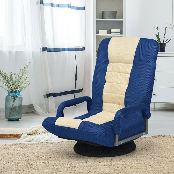 360-Degree Swivel Gaming Floor Chair with Foldable Adjustable Backrest Image 3