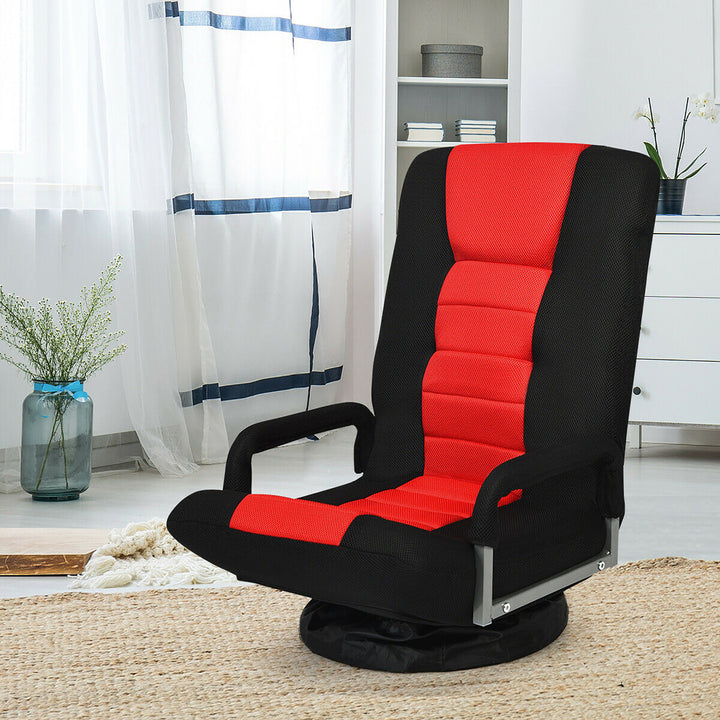 360-Degree Swivel Gaming Floor Chair with Foldable Adjustable Backrest Image 4