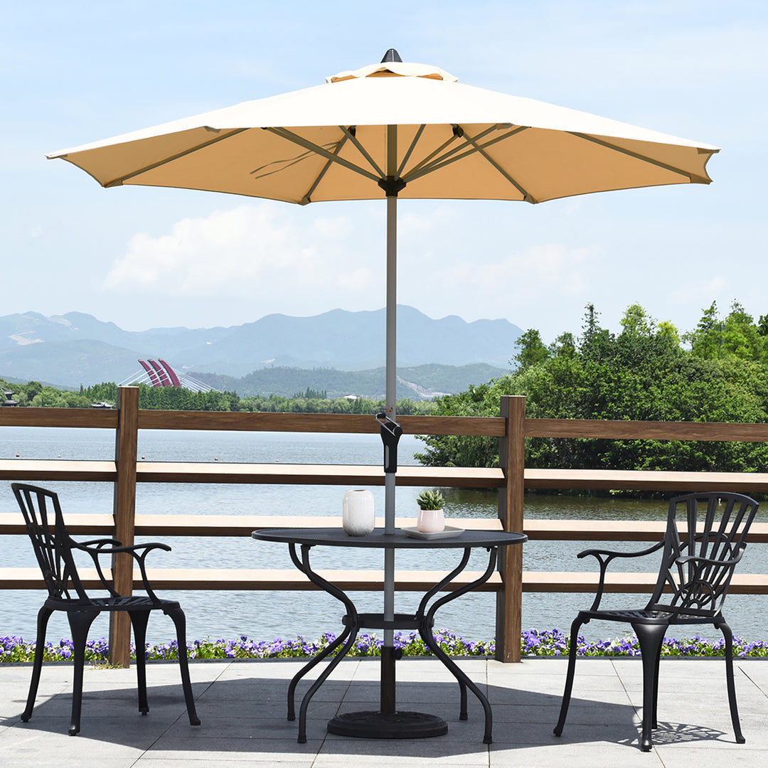 9 Patio Market Umbrella Outdoor Table Aluminum Crank W/8 Rib Image 6