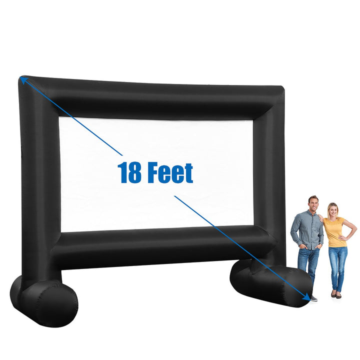 Costway 14FT\16FT\18FT\20FT Inflatable Projector Screen Projection Outdoor Home Theater W/ Blower Image 1