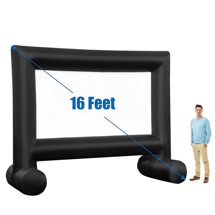 Costway 14FT\16FT\18FT\20FT Inflatable Projector Screen Projection Outdoor Home Theater W/ Blower Image 1