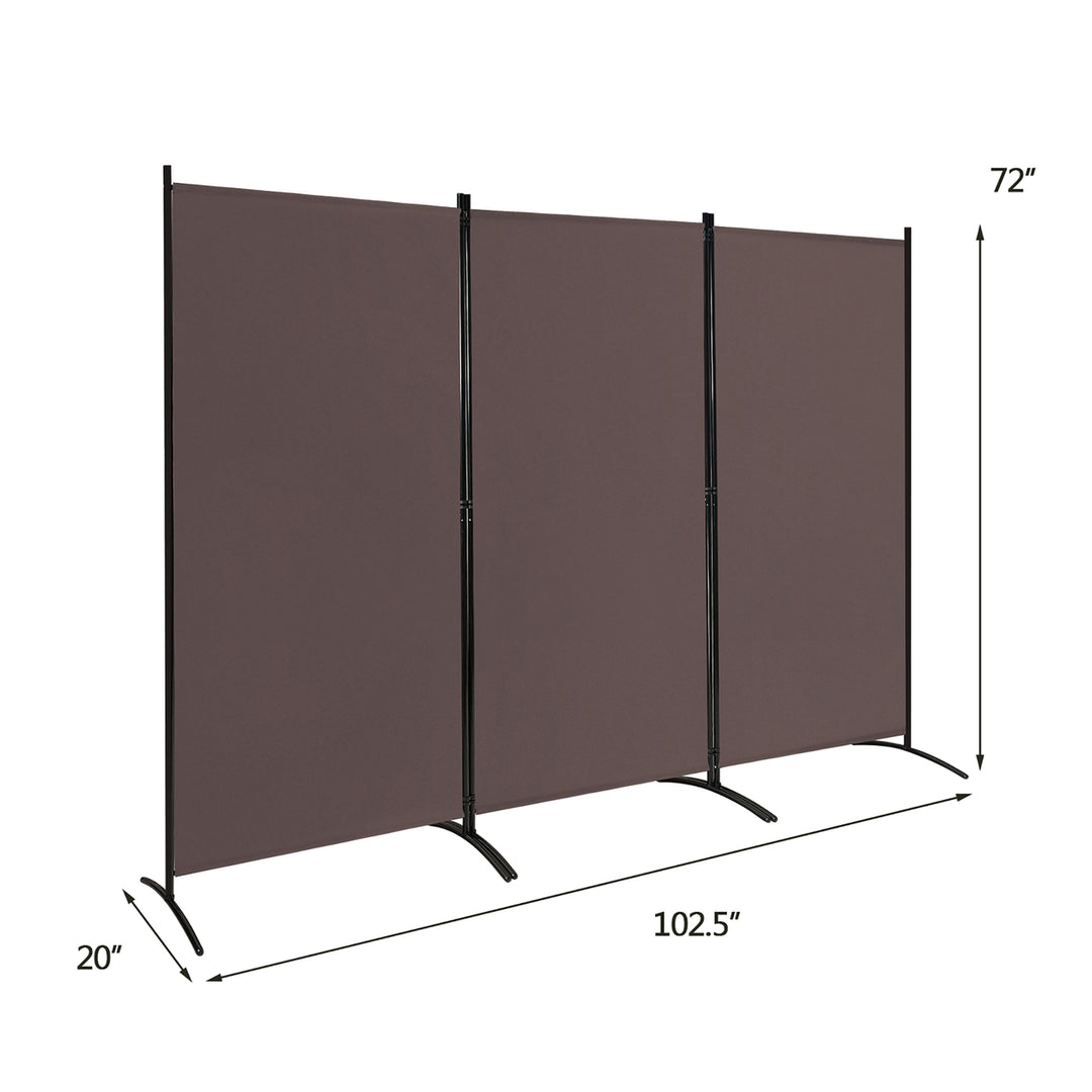 Costway 3-Panel Room Divider Folding Privacy Partition Screen for Office Room White\Black\Brown Image 2