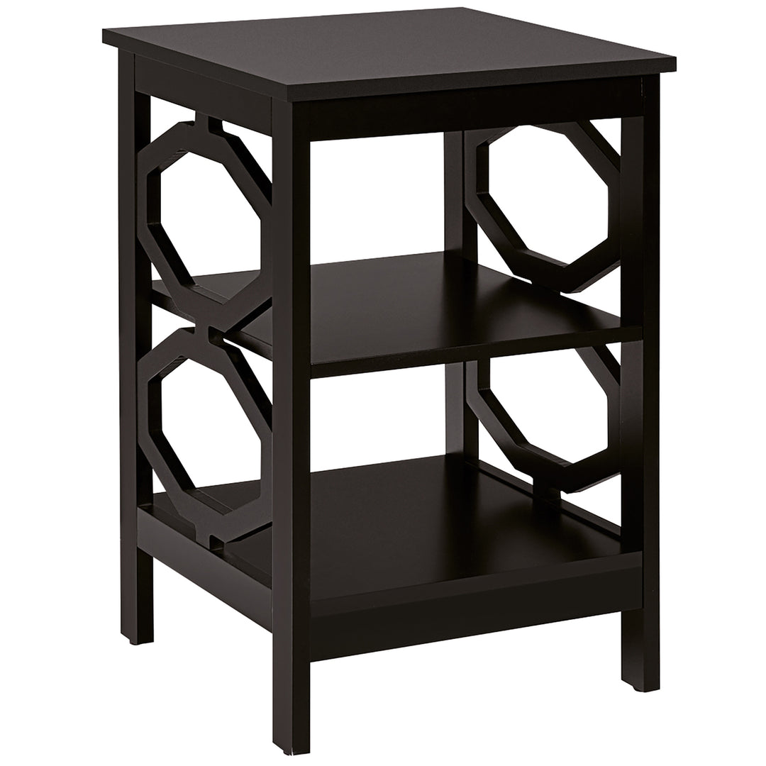 Costway 3-tier Nightstand Sofa Side End Accent Table Storage Display Shelf White\Black\Espresso\Grey Image 4