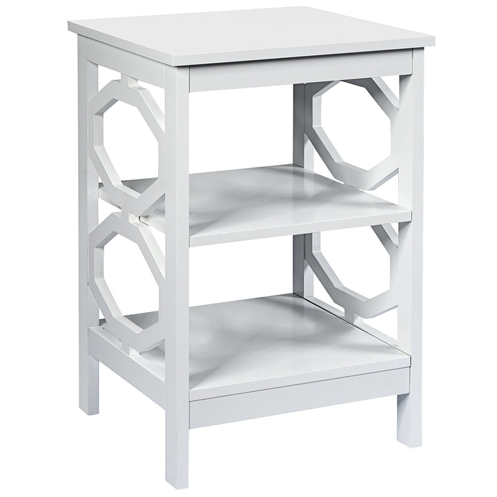 Costway 3-tier Nightstand Sofa Side End Accent Table Storage Display Shelf White\Black\Espresso\Grey Image 6