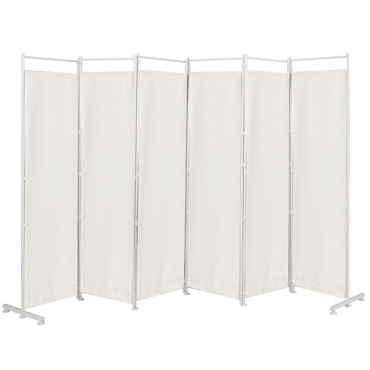 Costway 6-Panel Room Divider Folding Privacy Screen w/Steel Frame Decoration Brown\Black Image 1