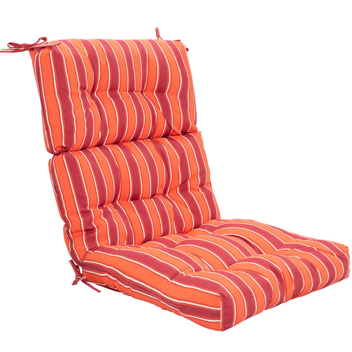 Costway 22x44 High Back Chair Cushion Patio Seating Pad BlueGrayOrangeRedandOrange Image 1