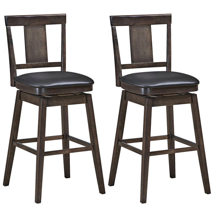 1PC\2PCS\3PCS\4PCS Swivel Bar Stool 29 inch Upholstered Pub Height Bar Chair with Rubber Wood Leg Image 2