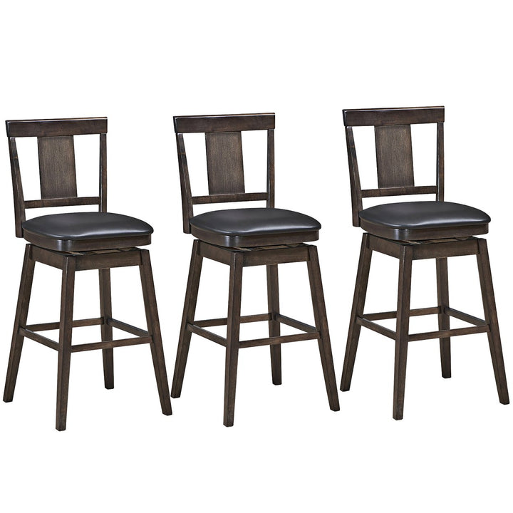 1PC\2PCS\3PCS\4PCS Swivel Bar Stool 29 inch Upholstered Pub Height Bar Chair with Rubber Wood Leg Image 1