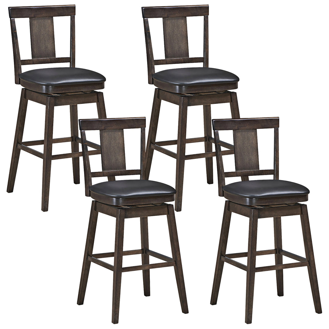 1PC\2PCS\3PCS\4PCS Swivel Bar Stool 29 inch Upholstered Pub Height Bar Chair with Rubber Wood Leg Image 4