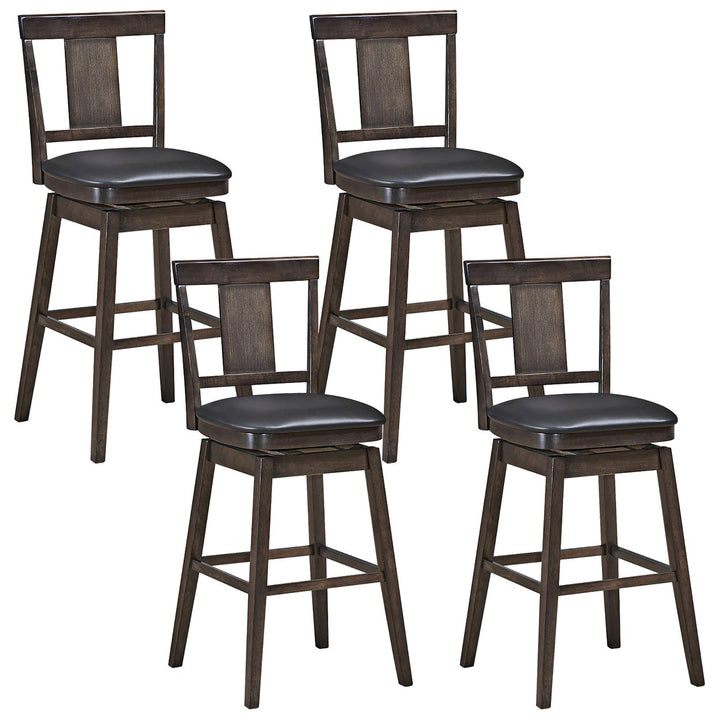 1PC\2PCS\3PCS\4PCS Swivel Bar Stool 29 inch Upholstered Pub Height Bar Chair with Rubber Wood Leg Image 1