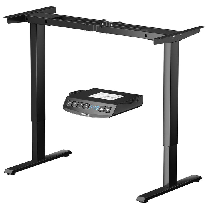 Costway Electric Adjustable Standing up Desk Frame Dual Motor w/Controller White\Black\Grey Image 1