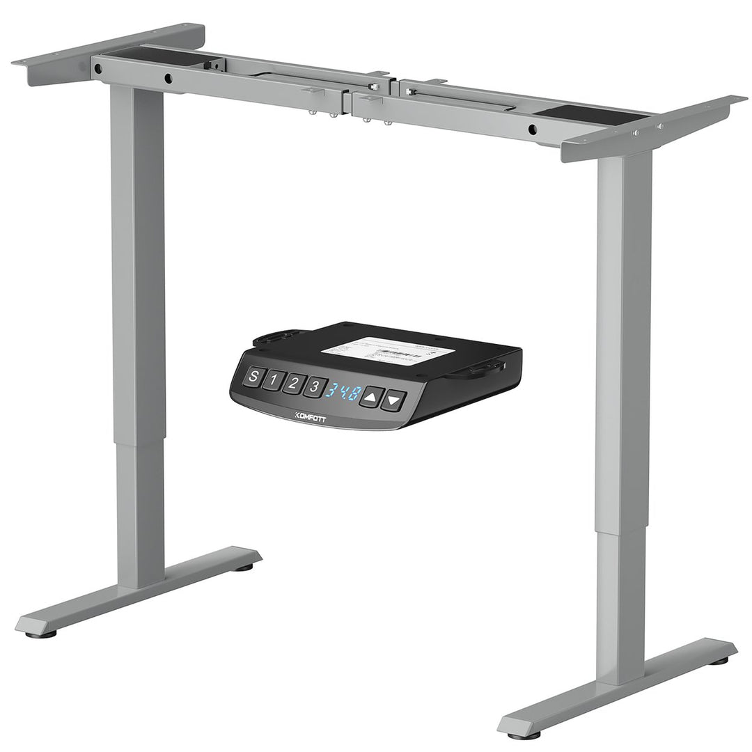 Costway Electric Adjustable Standing up Desk Frame Dual Motor w/Controller White\Black\Grey Image 1