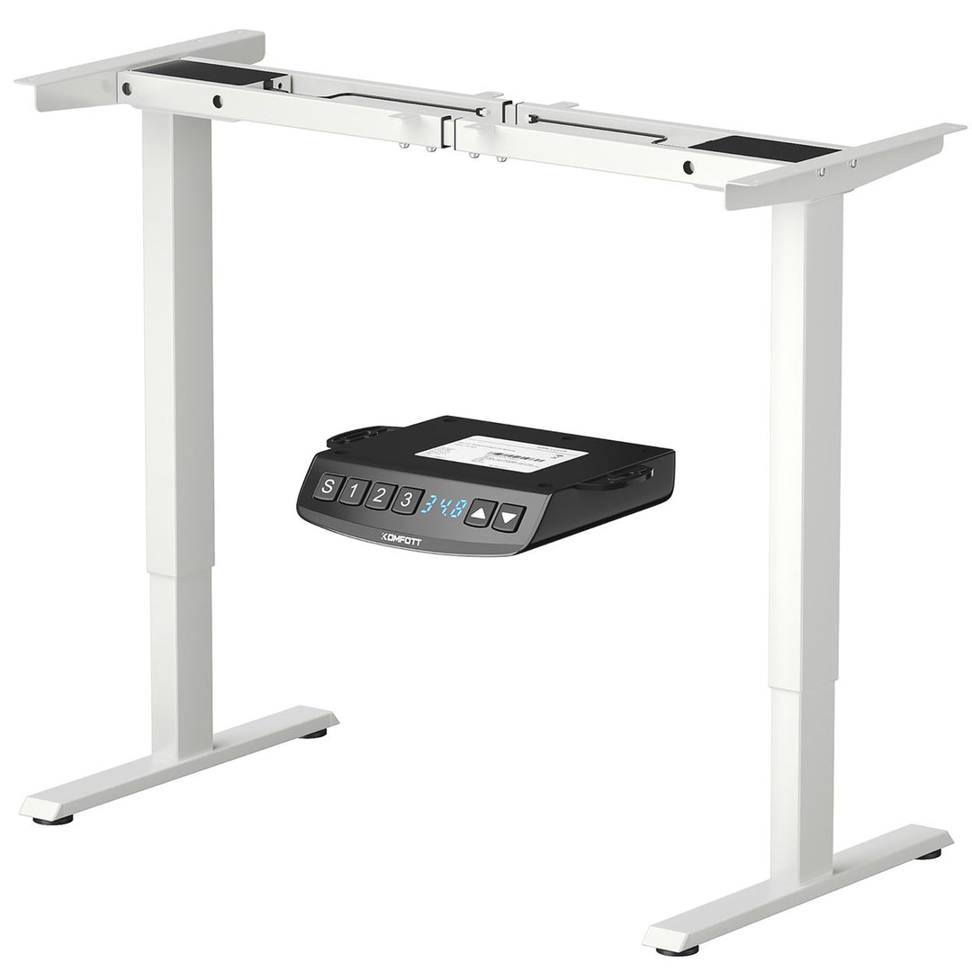 Costway Electric Adjustable Standing up Desk Frame Dual Motor w/Controller White\Black\Grey Image 1