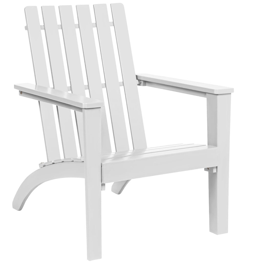 Costway Patio Adirondack Chair Acacia Wood Lounge Armrest Garden Deck White\Black\Gray Image 1