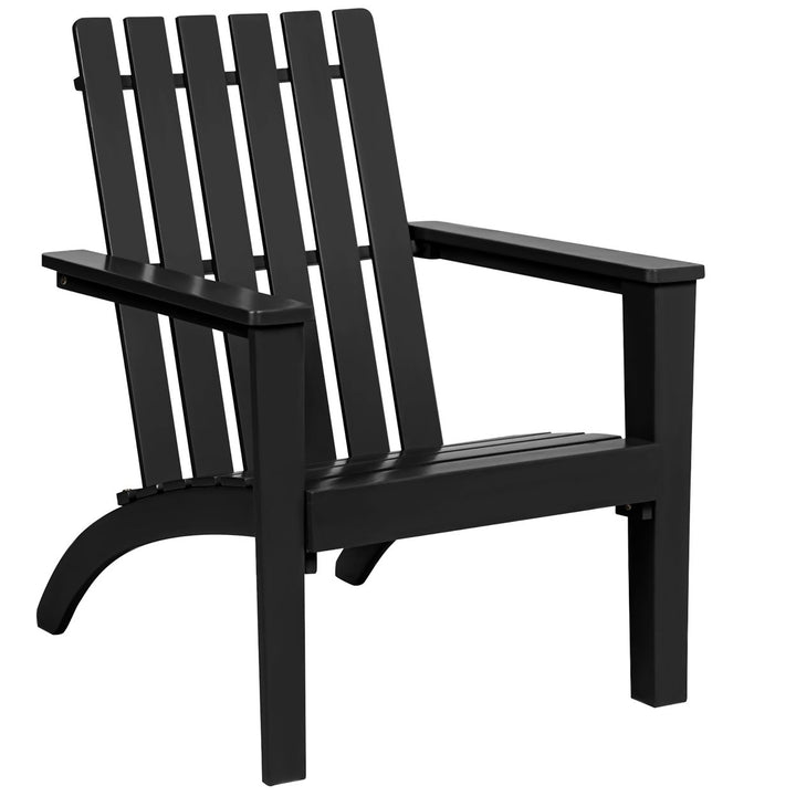 Costway Patio Adirondack Chair Acacia Wood Lounge Armrest Garden Deck White\Black\Gray Image 1