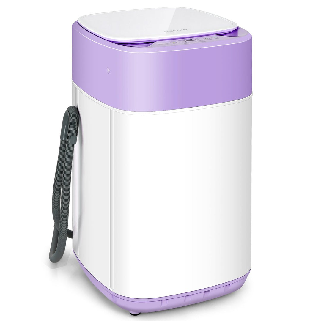 Costway 8lbs Portable Fully Automatic Washing Machine W/ Drain Pump Purple\Green\Pink Image 3