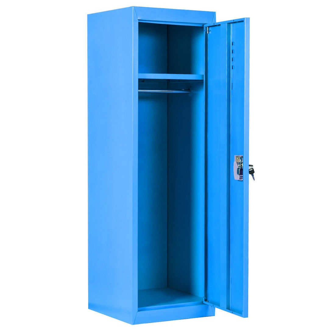 48 Kid Locker Safe Storage Children Single Tier Metal Lockers Lock And Key Blue Image 3