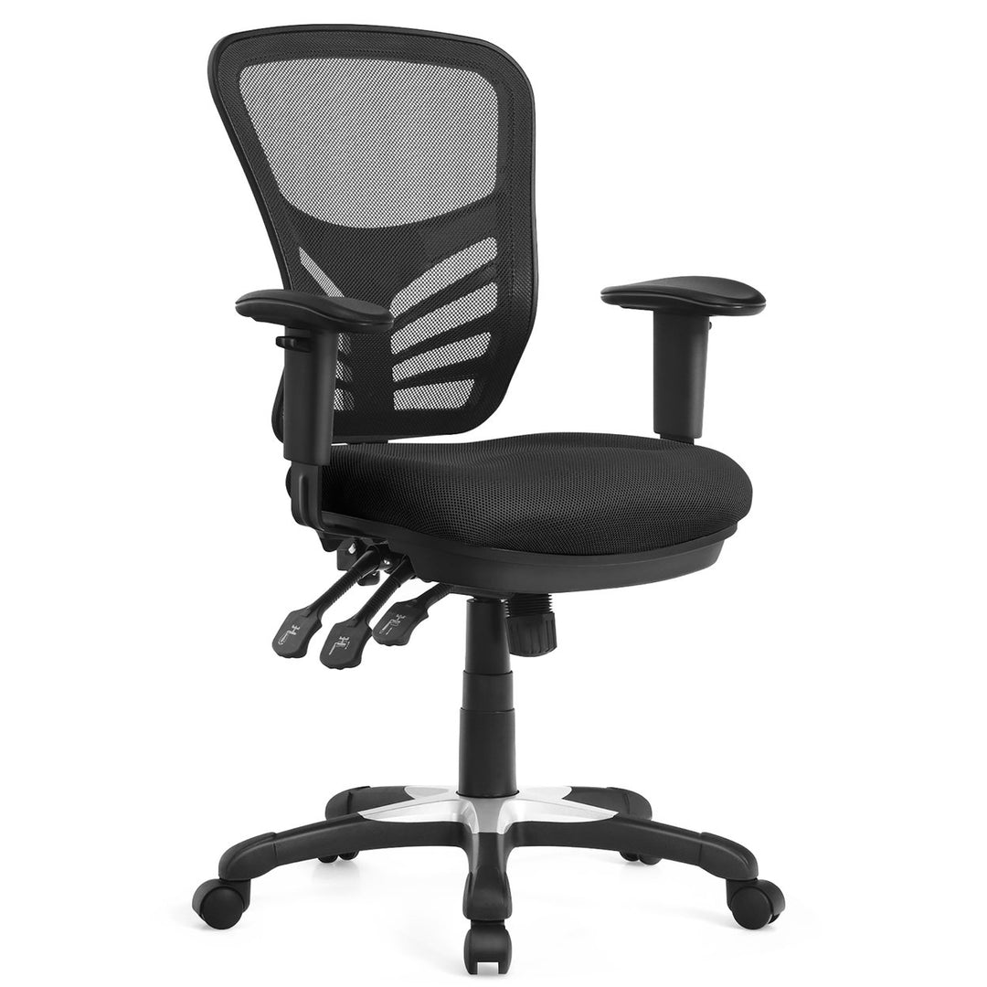 Costway Mesh Office Chair 3-Paddle Computer Desk Chair w/ Adjustable Seat Image 1