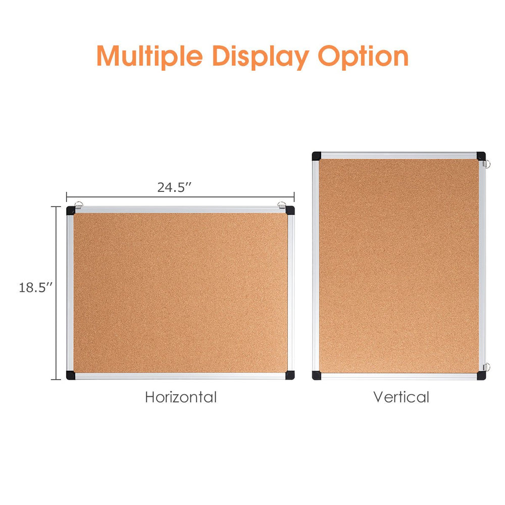 3 Pack Cork Bulletin Board 24 x 18 Wall Mounted Notice Board w/Aluminium Frame Image 2