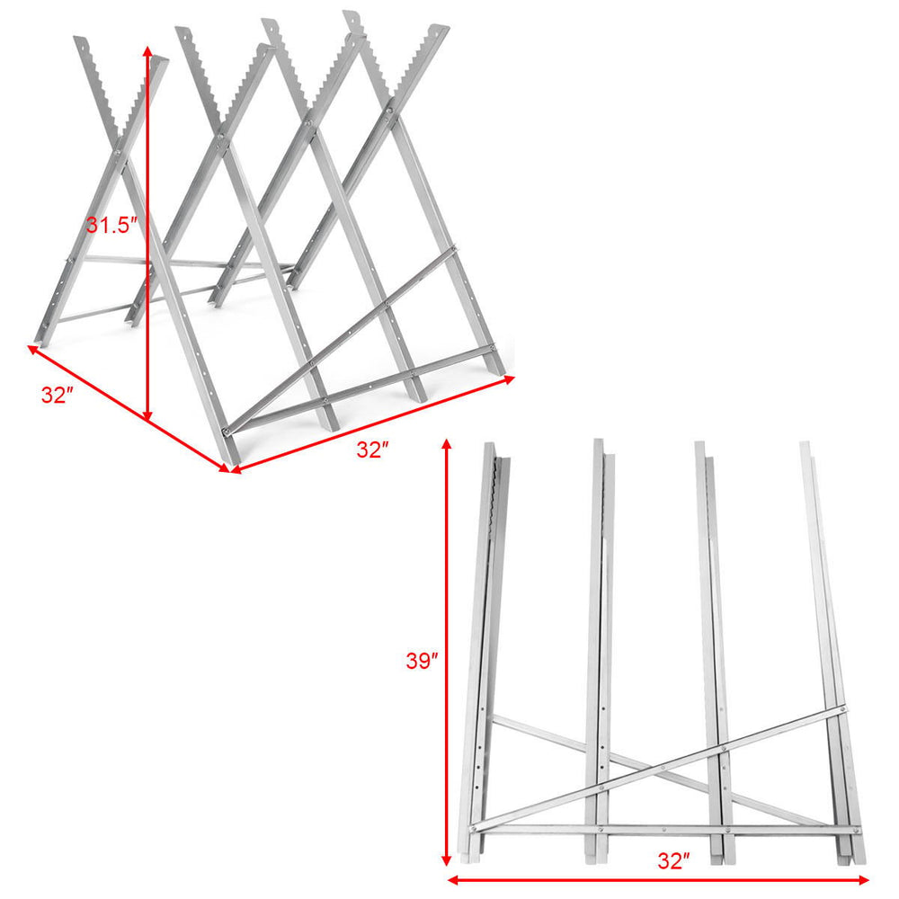 Foldable Saw horse Heavy Duty Steel Sawhorse Portable 220 lbs Capaticy Image 2