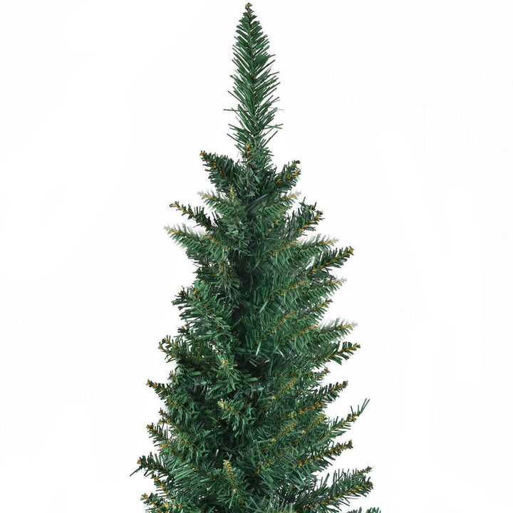 5Ft PVC Artificial Pencil Christmas Tree Slim w/ Stand Home Holiday Decor Green Image 4