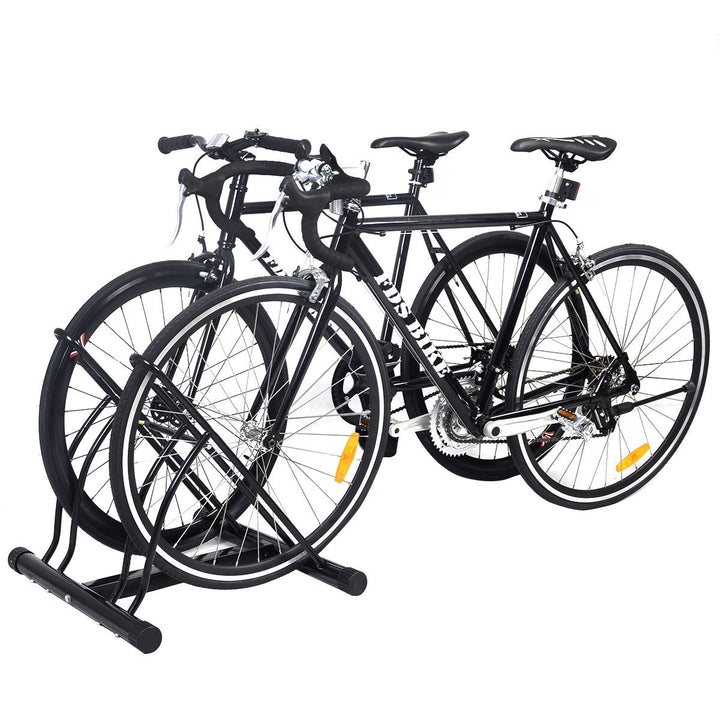 Two Bicycle Bike Stand Racor Garage Floor Storage Organizer Cycling Rack Image 3