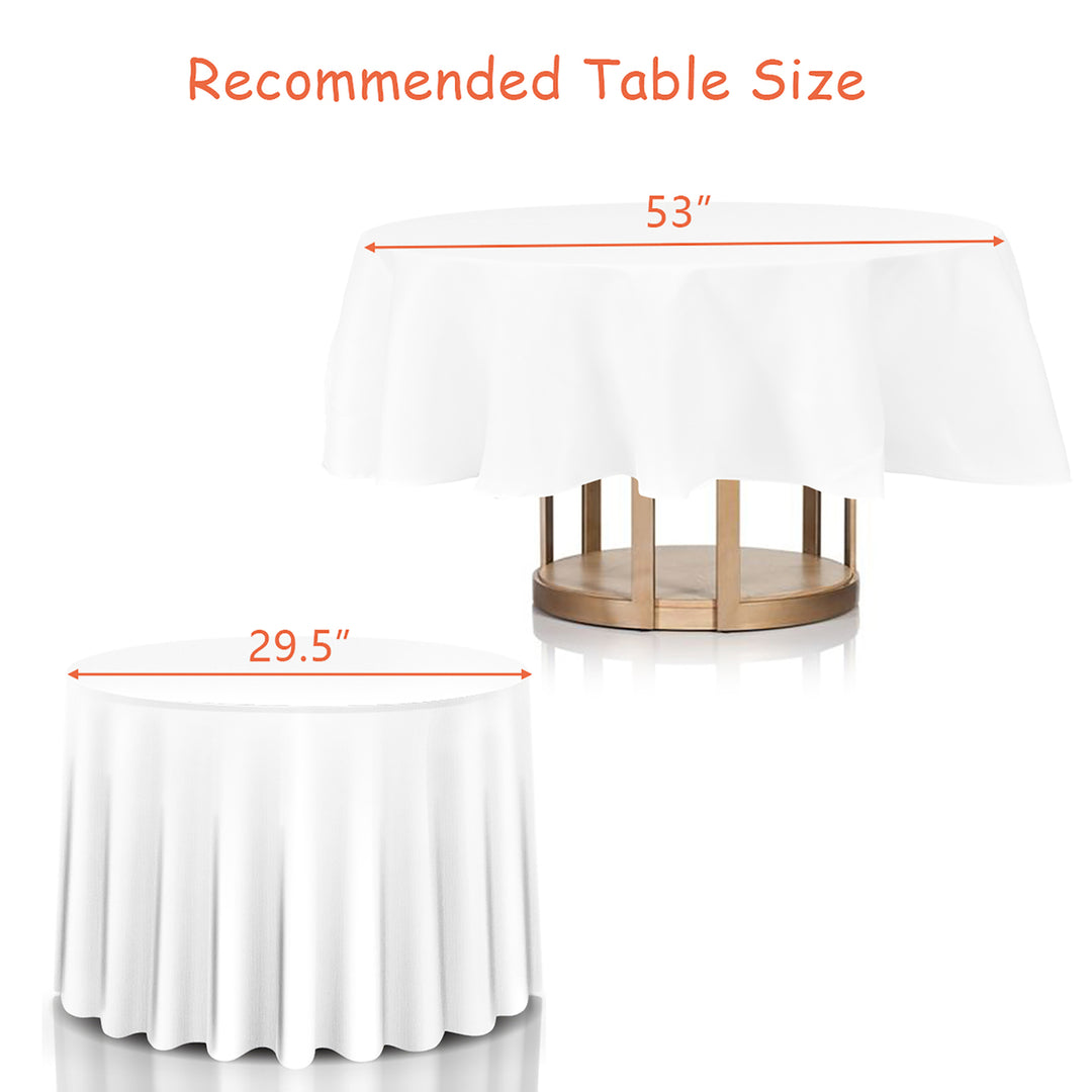 10 pcs 90 Round Tablecloth Polyester For Home Wedding Restaurant Party White Image 3