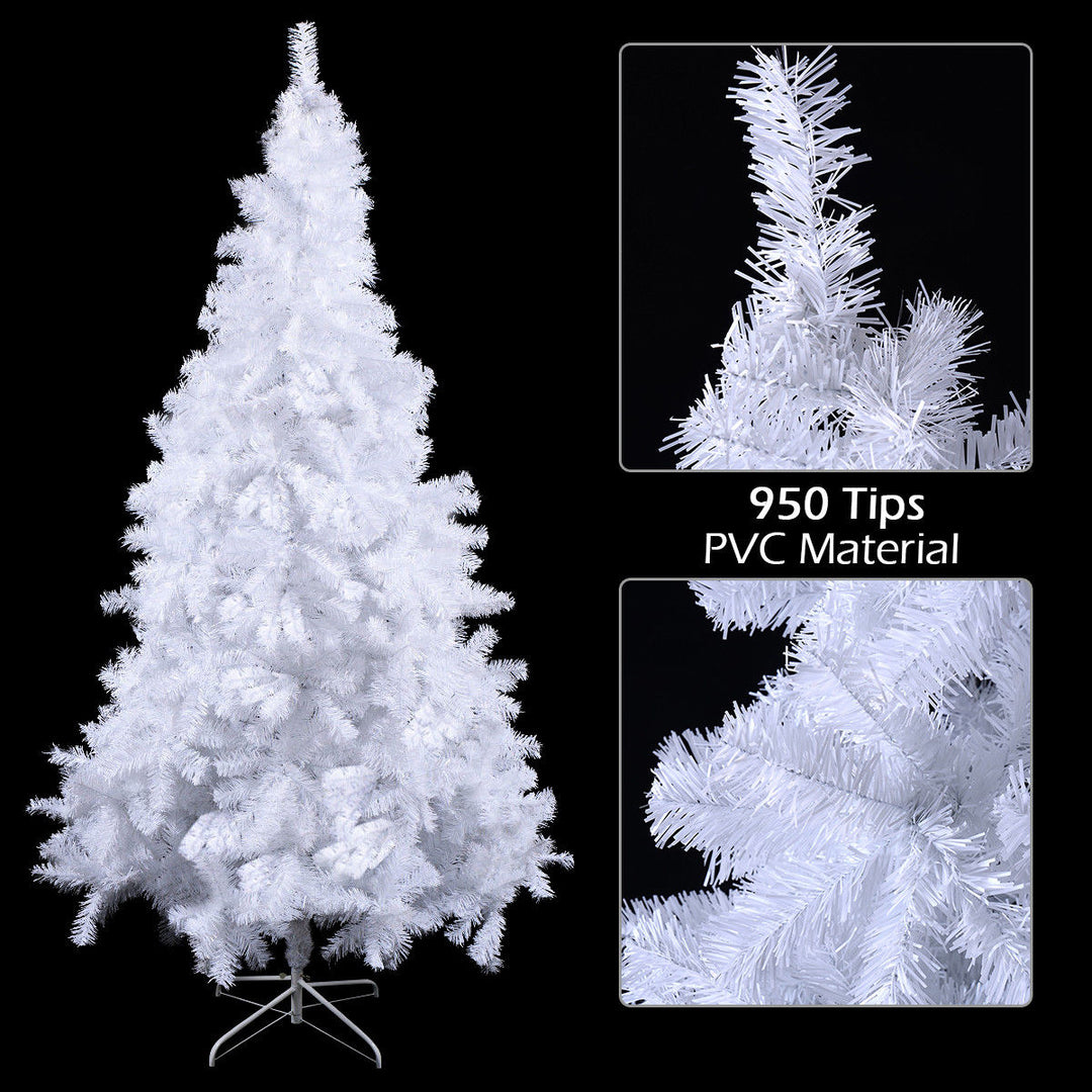 7Ft Artificial PVC Christmas Tree W/Stand Holiday Season Indoor Outdoor White Image 7