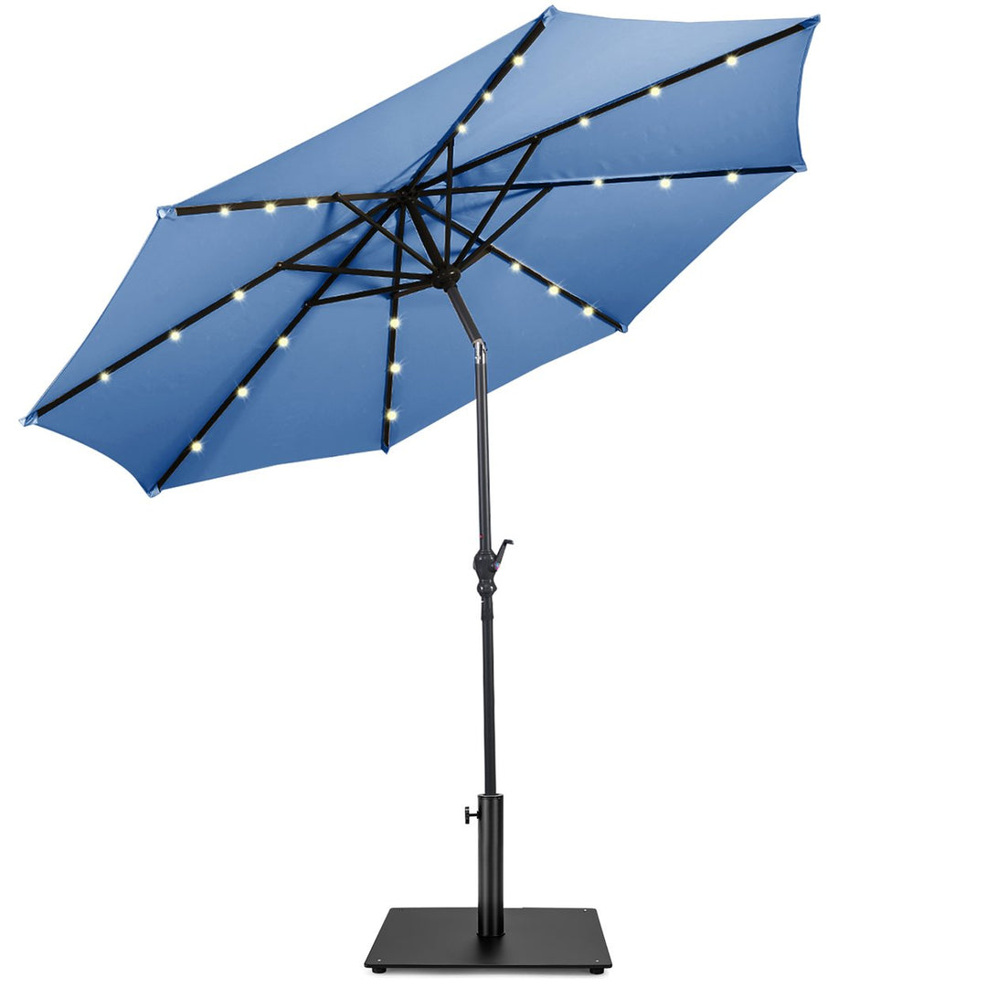 Costway 10ft Solar Lights Patio Umbrella Outdoor W/ 36 LBS Steel Umbrella Stand Image 1