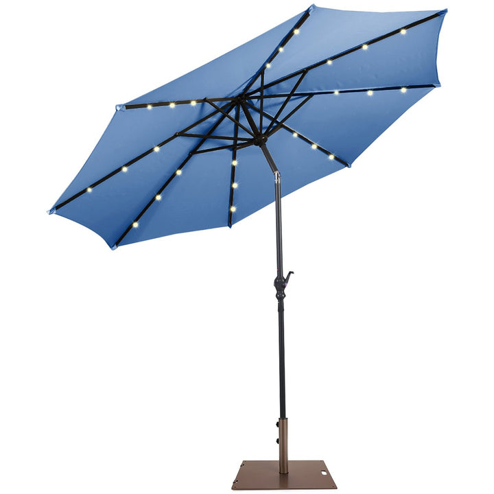 Costway 10ft Solar Lights Patio Umbrella Outdoor W/ 50 LBS Movable Umbrella Stand Red Image 1