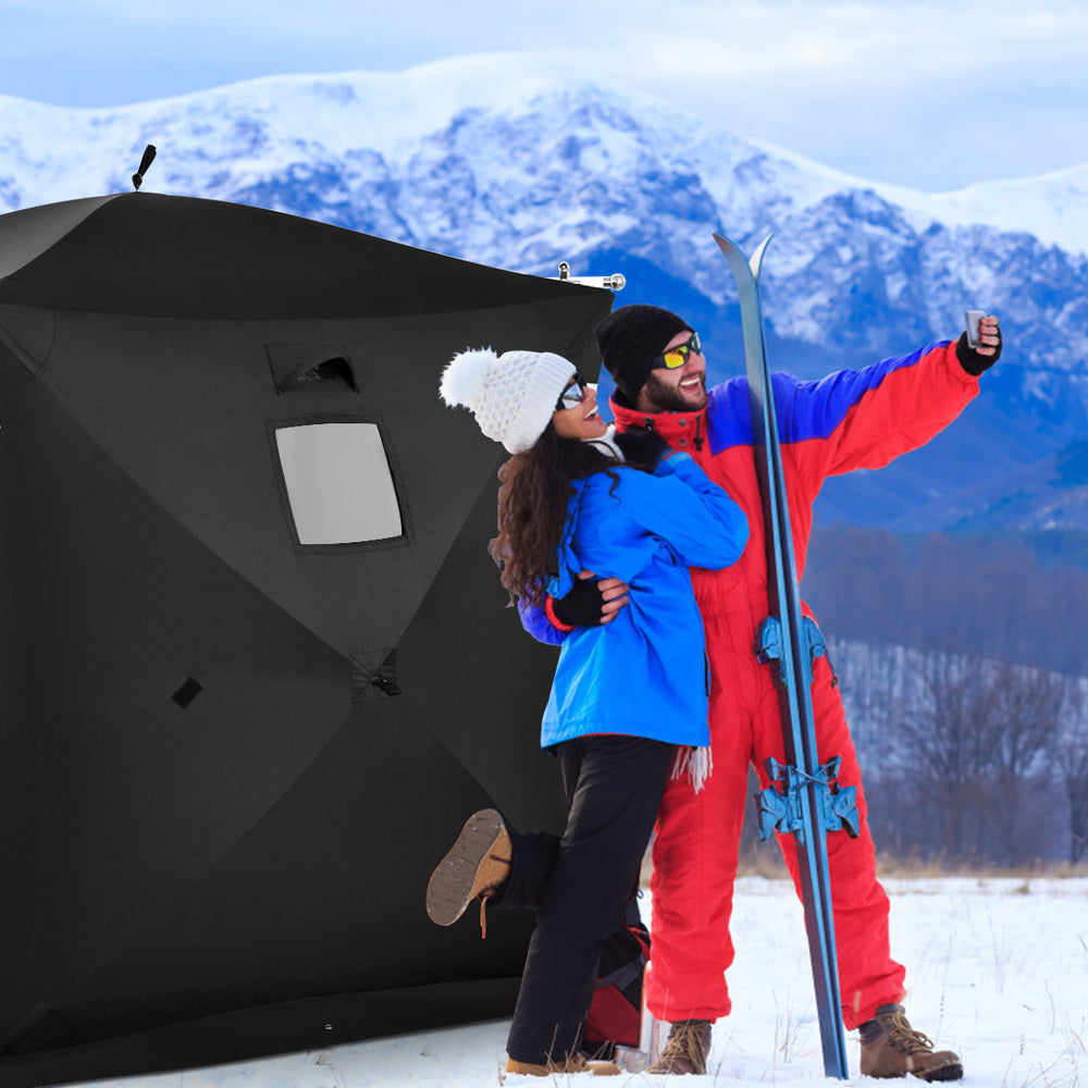 2-person Ice Fishing Shelter Tent Portable Pop Up House Outdoor Fish Equipment Image 2