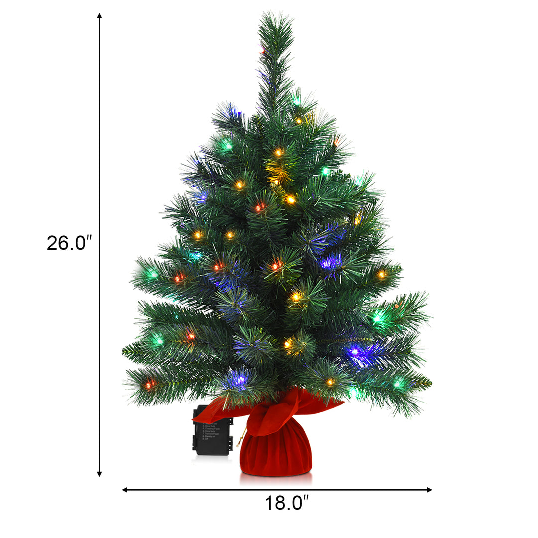 26Pre-Lit Tabletop Fir Christmas Tree 8 Flash Modes Image 4