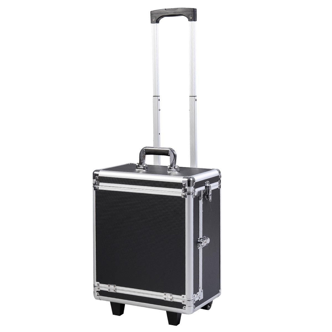 4in1 Interchangeable Pro Aluminum Rolling Makeup Case Cosmetic Train Box Trolley (Black Diamond) Image 3