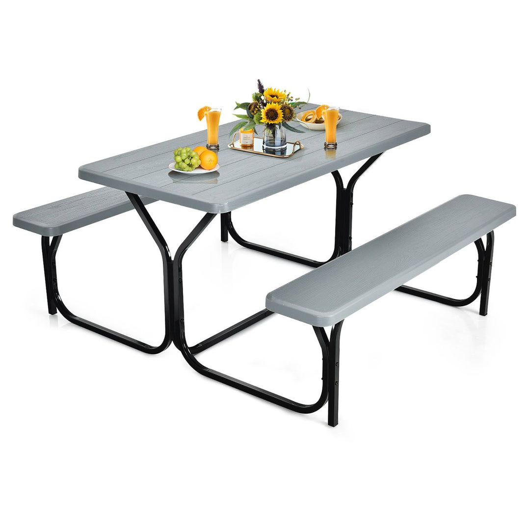 Picnic Table Camping Picnic Bench Set Backyard Garden Patio Dining Party Image 1