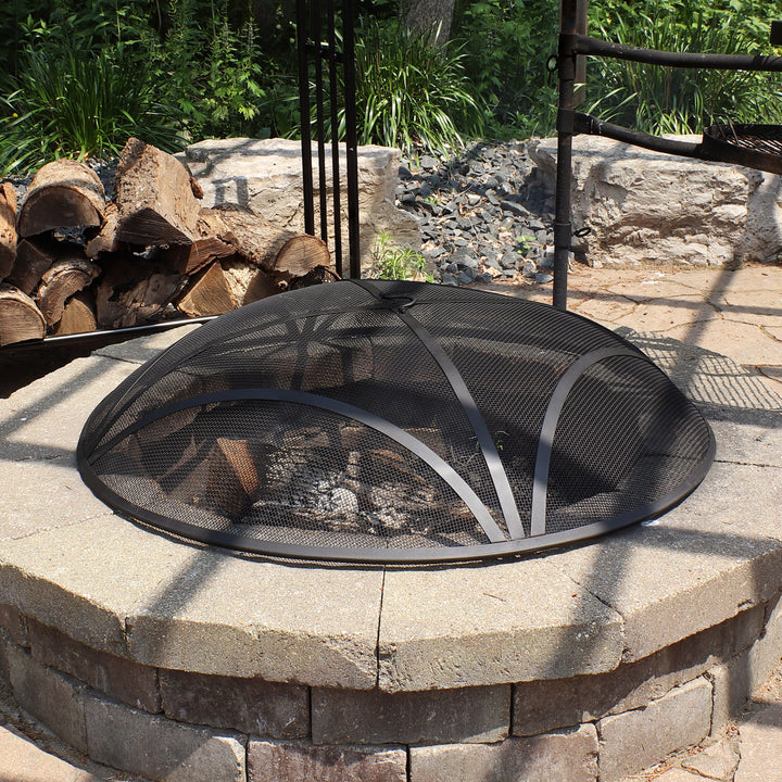 Sunnydaze 40 in Reinforced Steel Mesh Round Fire Pit Spark Screen Image 6