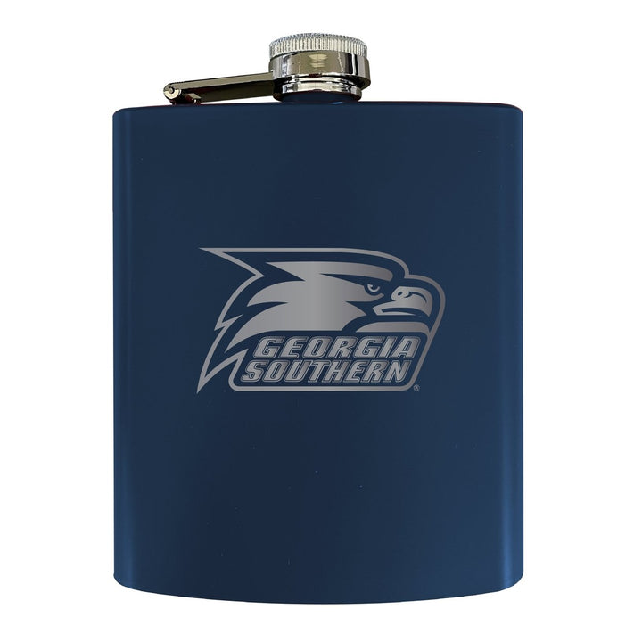 Georgia Southern Eagles Stainless Steel Etched Flask 7 oz - Officially Licensed, Choose Your Color, Matte Finish Image 2