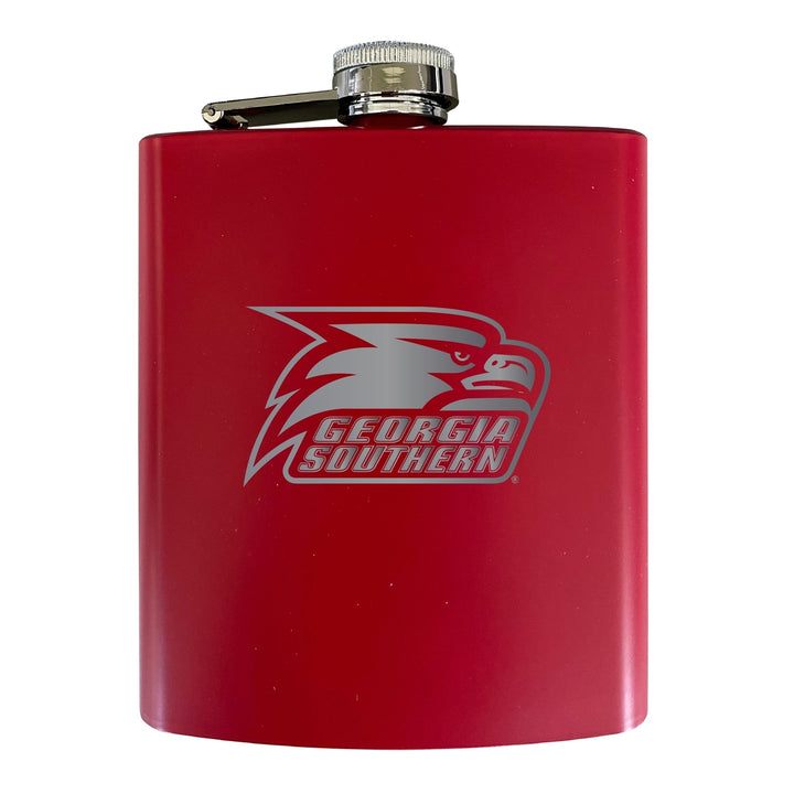 Georgia Southern Eagles Stainless Steel Etched Flask 7 oz - Officially Licensed, Choose Your Color, Matte Finish Image 3