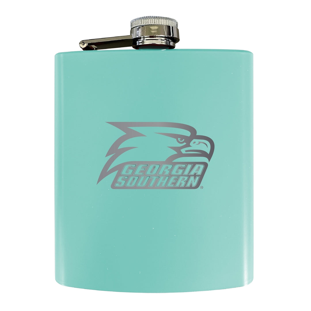 Georgia Southern Eagles Stainless Steel Etched Flask 7 oz - Officially Licensed, Choose Your Color, Matte Finish Image 4