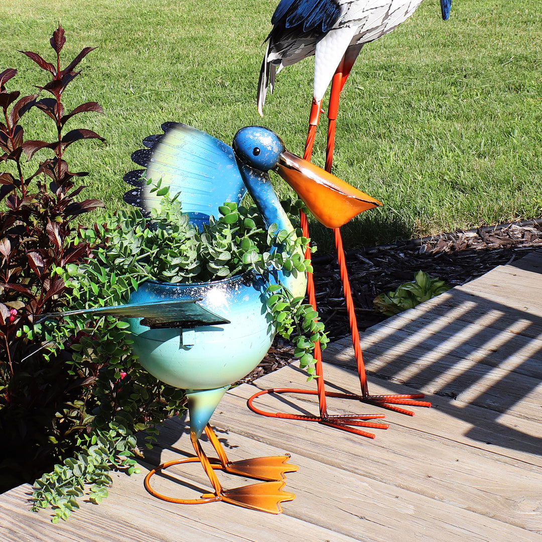 Sunnydaze Pierre the Flying Pelican Outdoor Metal Planter Statue - 20.75 in Image 5