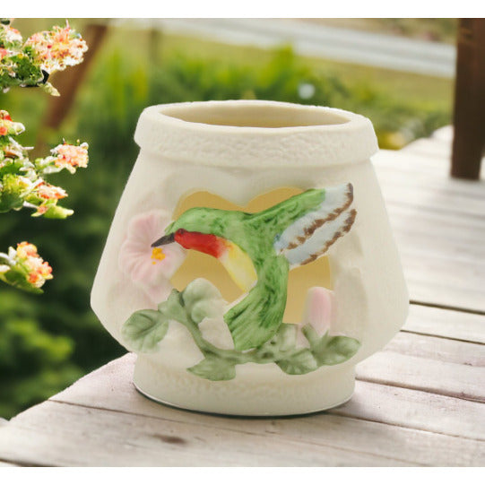 Ceramic Hummingbird Votive Cup Candle Holder 3.5in Vintage Gift Image 1