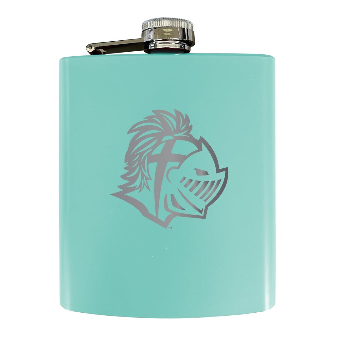 Southern Wesleyan University Stainless Steel Etched Flask 7 oz - Officially Licensed, Choose Your Color, Matte Finish Image 1