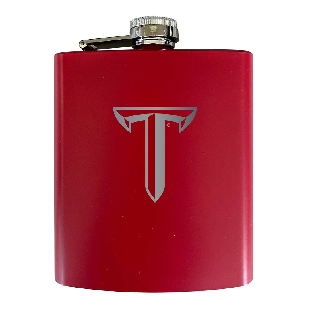 Troy University Stainless Steel Etched Flask 7 oz - Officially Licensed, Choose Your Color, Matte Finish Image 3