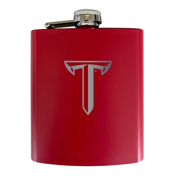 Troy University Stainless Steel Etched Flask 7 oz - Officially Licensed, Choose Your Color, Matte Finish Image 3