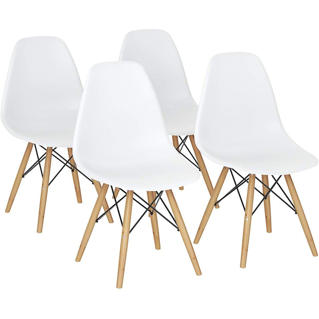 Set of 4 Mid Century Modern Style Dining Side Chair Wood Leg Image 1