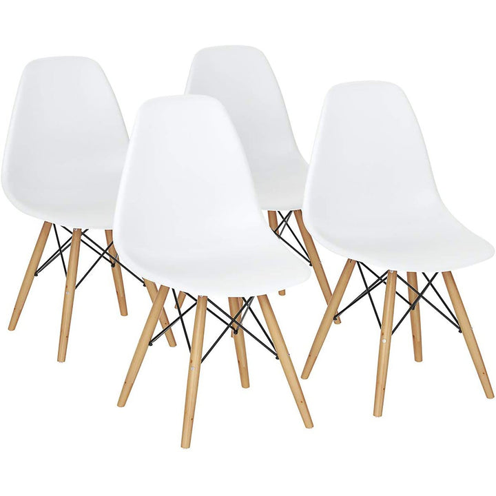 Set of 4 Mid Century Modern Style Dining Side Chair Wood Leg Image 1