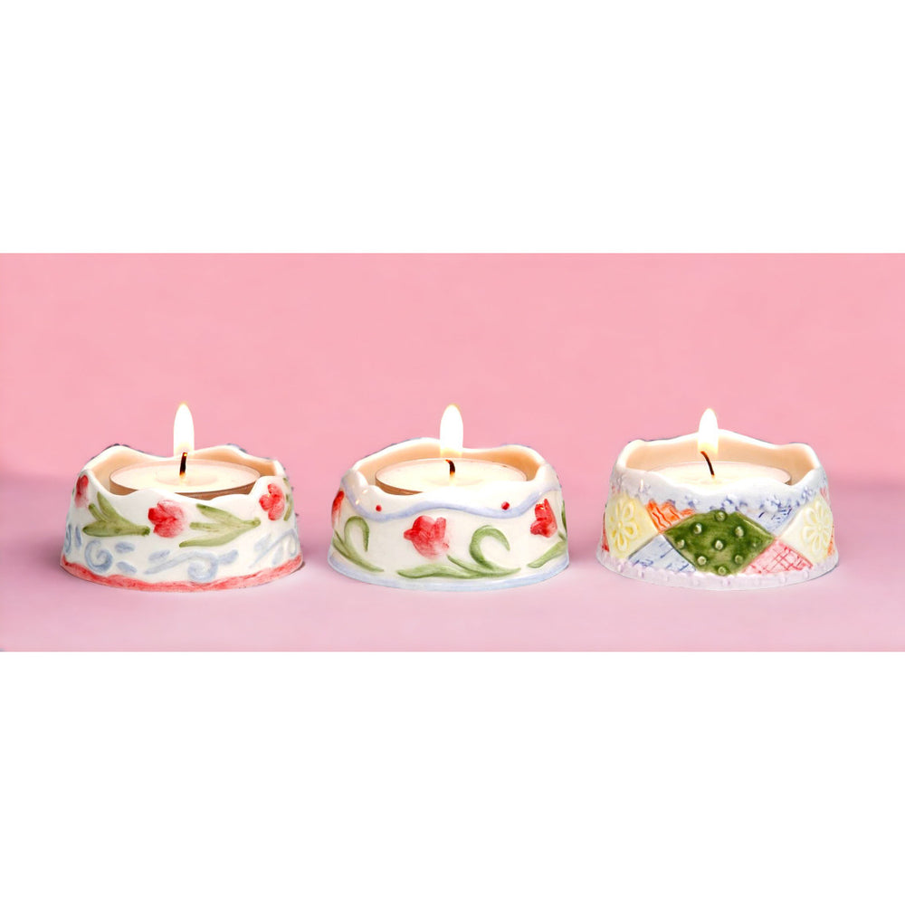 Ceramic Tealight Candle Holders Set of 3 Image 2