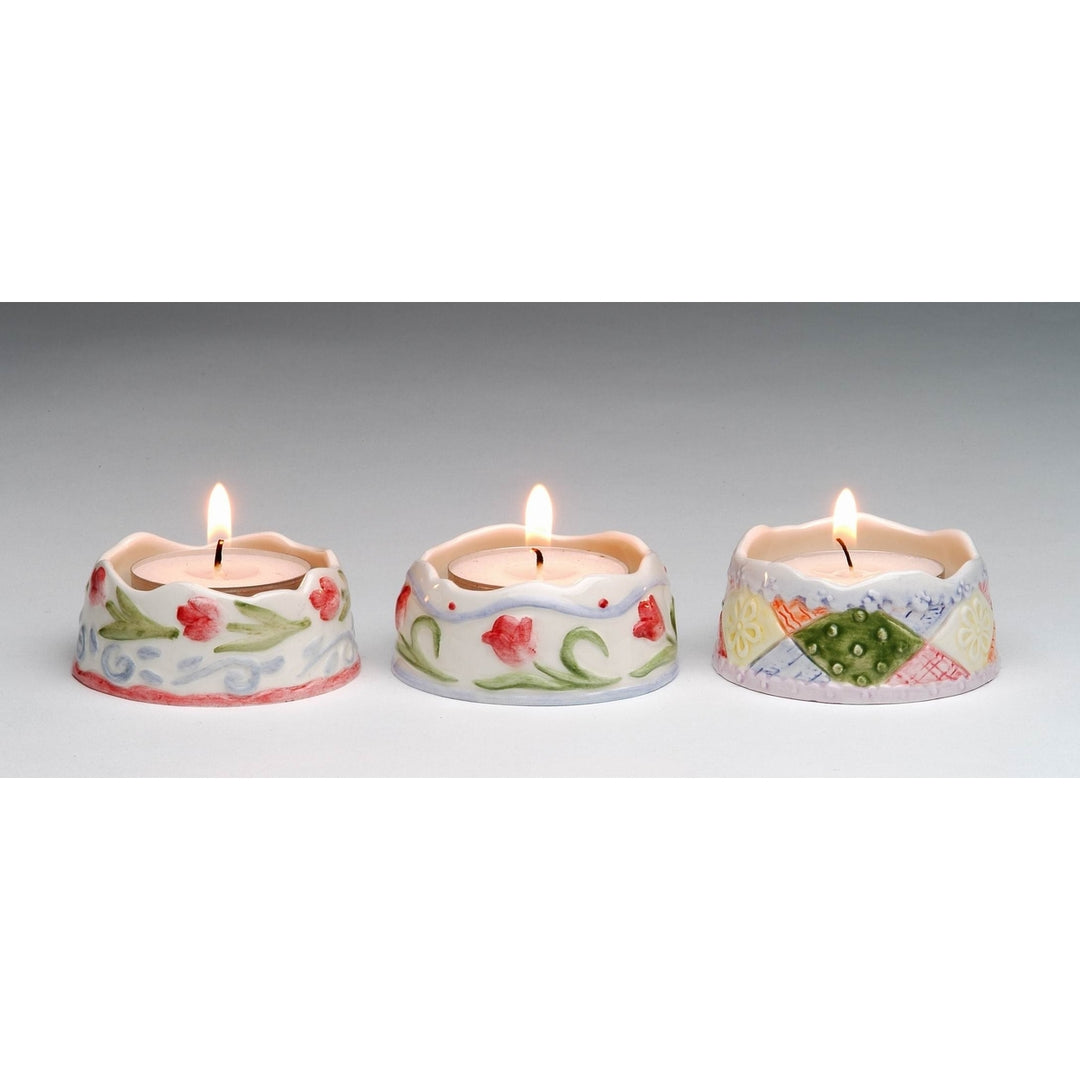 Ceramic Tealight Candle Holders Set of 3 Image 3