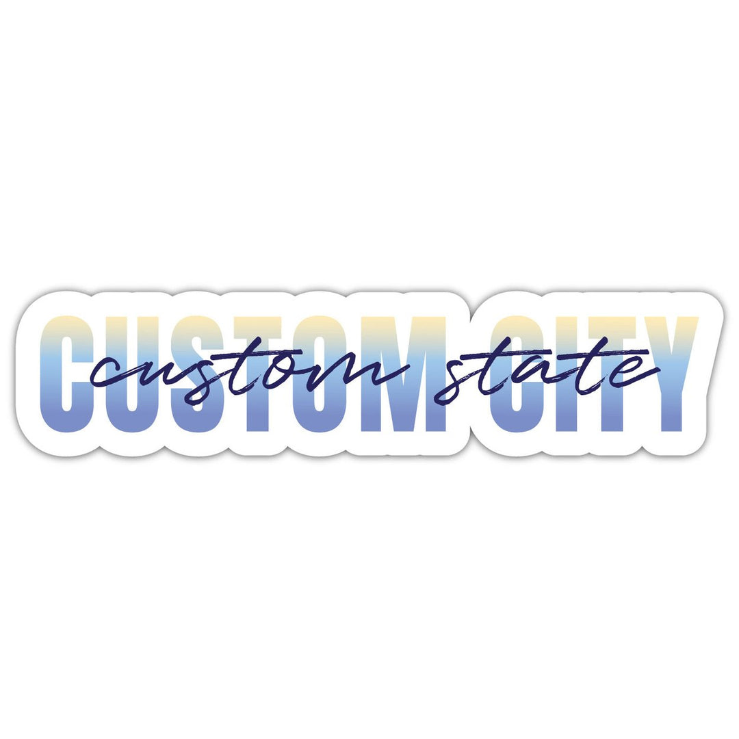 Custom Decal or Magnet - City Script Design Souvenir Image 1