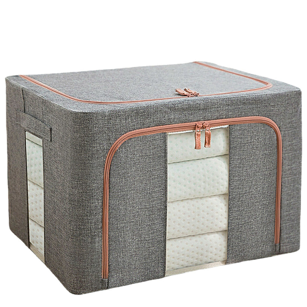 100L Foldable Clothes Storage Bag Curshed Steel Frame Quilt Organizer Waterproof Wear-resistant Clothes Storage Bag Image 6